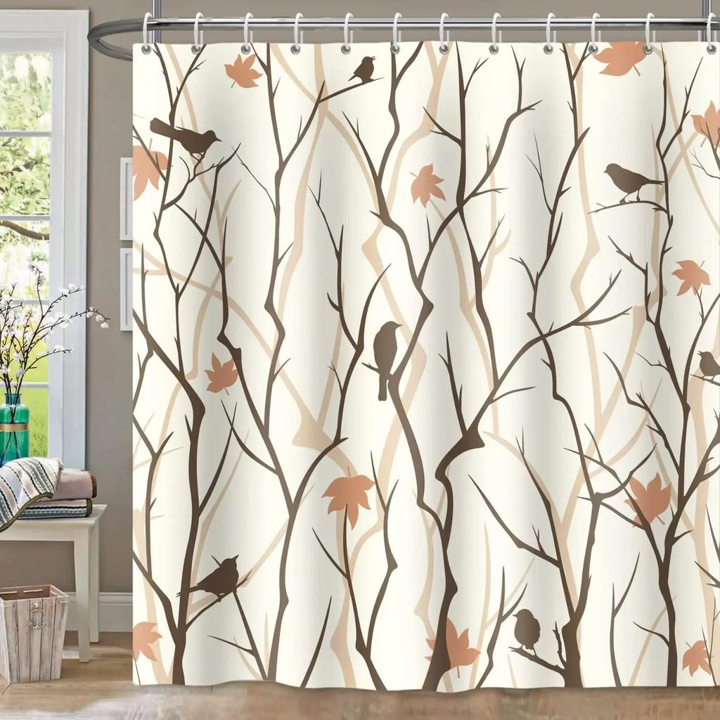 Милая занавеска для душа с птицей Роули, разноцветная, с забавным принтом животных, занавеска для душа с водонепроницаемой тканью, экран для ванной комнаты, декор для ванной комнаты