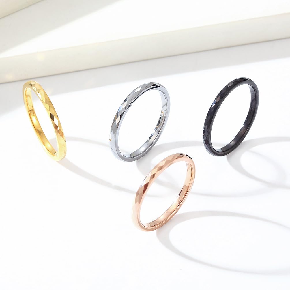 Ювелирное изделие простое вольфрамовое кольцо размер 2 мм на мизинец зеркальное матовое кольцо, выбранное женихом [Rockyu] бренд, кольцо, мужское, женское, серебряное, 10, ромбовидное,