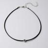 Женское повседневное черное панк-цепочка из искусственной кожи с бусинами и ожерельем на ключице