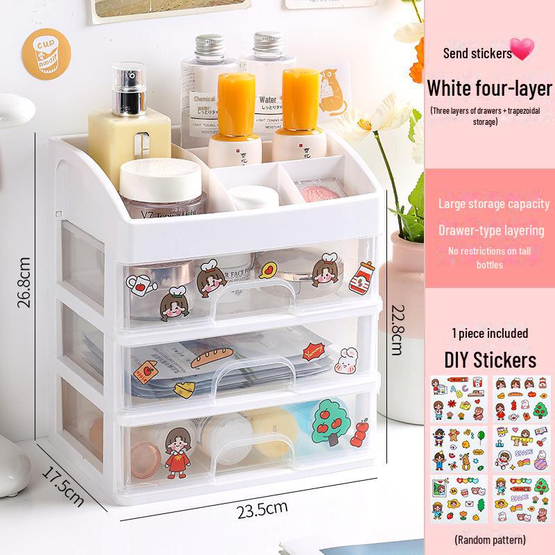 Стильный настольный ящик для хранения: Пылезащитный органайзер для канцелярских товаров и косметики для студентов