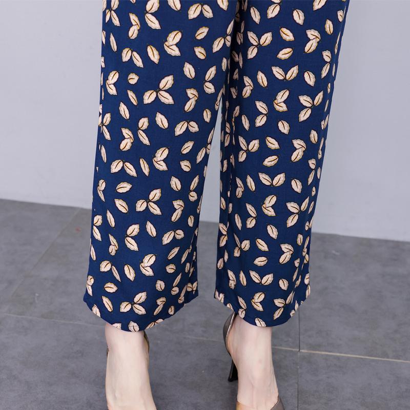 Women Pant Sets Casual Summer 2 Piece Sets Women Elegant Loose Wide Leg Pants and Short Sleeve Blouse