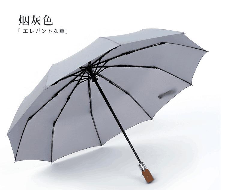 Десятиспицевой ветрозащитный зонт тройного сложения автоматический зонт от дождя складной зонт мужской зонт из массива дерева зонт зонт