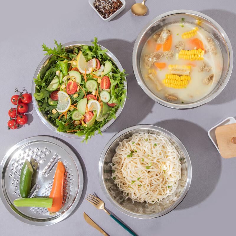 KOBACH Stainless Steel Mixing Bowl and Colander 4-Piece Set