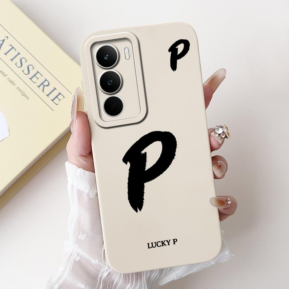 For Realme C71 2025 Case RMX5303 Cover Cute Lucky Initial Letters Soft Silicone Lens Protective Covers For RealmeC71 C 71 Bumper