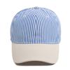 Soft Top Striped Design Baseball Cap Adjustable Sun Protection Casual Hat Breathable Lightweight Peaked Caps For Women Men
