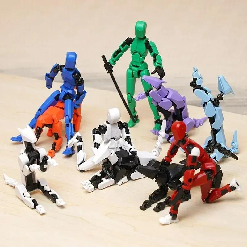 Сделай сам Светящийся T13 Многосуставный Подвижный Робот-Трансформер 3D-печатный Манекен Счастливый робот и собака Экшн-фигурки Игрушки Детские Подарки