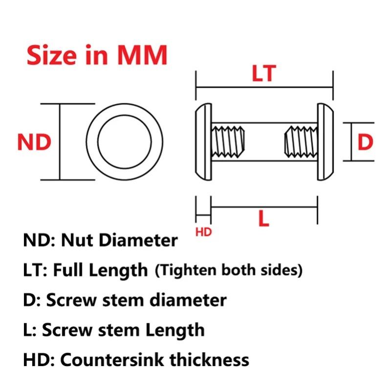 10 шт./лот ножи Широгорова стиль 416 нержавеющая сталь материал ручка ножа фиксатор винты заклепка гвоздь болт крепеж DIY изготовление часть