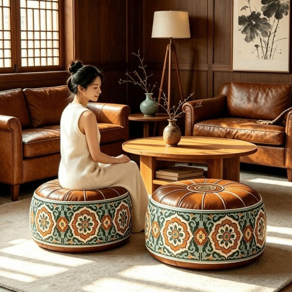 PU Leather Sofa Stool Cover Unstuffed Storage Ottoman Space Saver Clothes Storage Bag Living Room