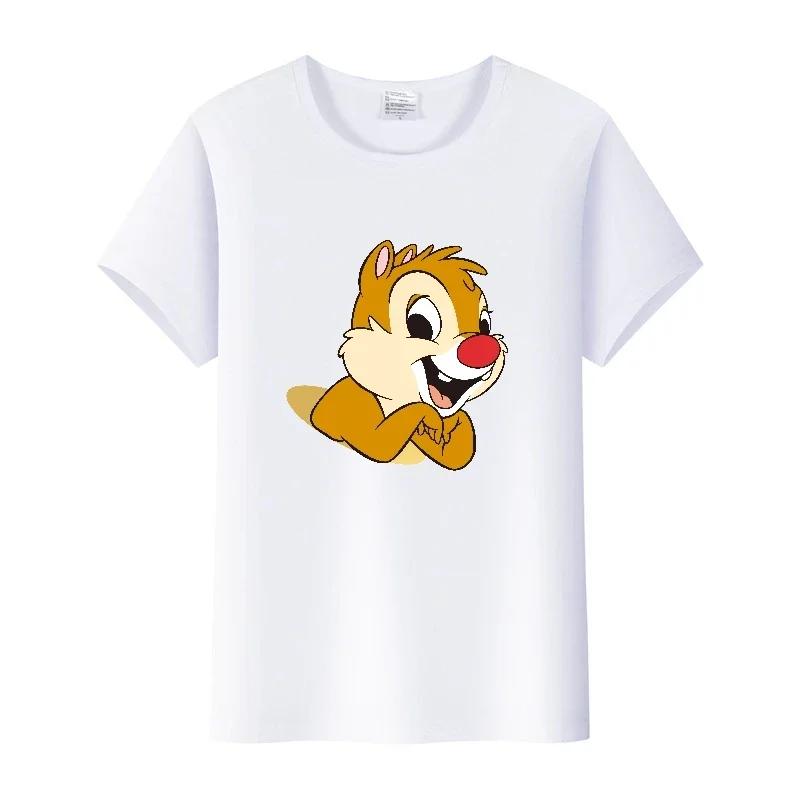 Fashion Blouses Cartoon Tees Chip 'n' Dale Friends T-shirts Summer Tops Short Sleeve Shirts Harajuku Clothes Unisex