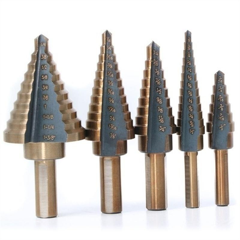 5Pcs Hss Cobalt Multiple Hole 50 Sizes Step Drill Bit Set Tools