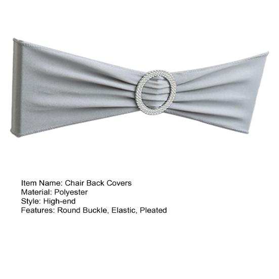 10 шт. чехлов на спинки стульев, однотонные, с круглой пряжкой, эластичные, многоразовые