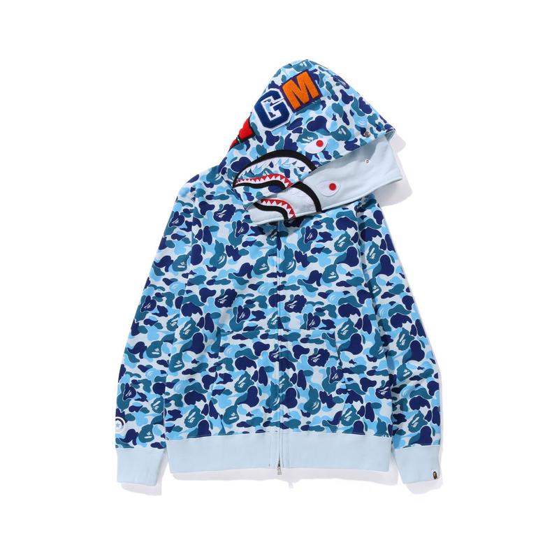 Толстовка с капюшоном на молнии Bape Abc Camo Double Shark FW23 0ZXSWM115008L