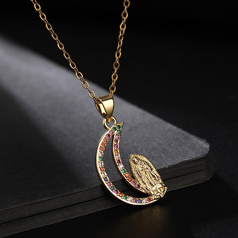 Fashion Micro-Set Multi- Zircon Necklace Pendant Jewelry For Women