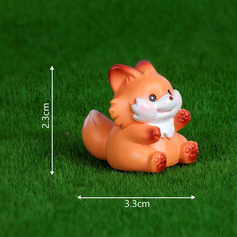 Милый мультфильм лиса и кролик микро пейзаж суккулентное украшение смола рукоделие настольные DIY маленькие украшения домашнее ремесло