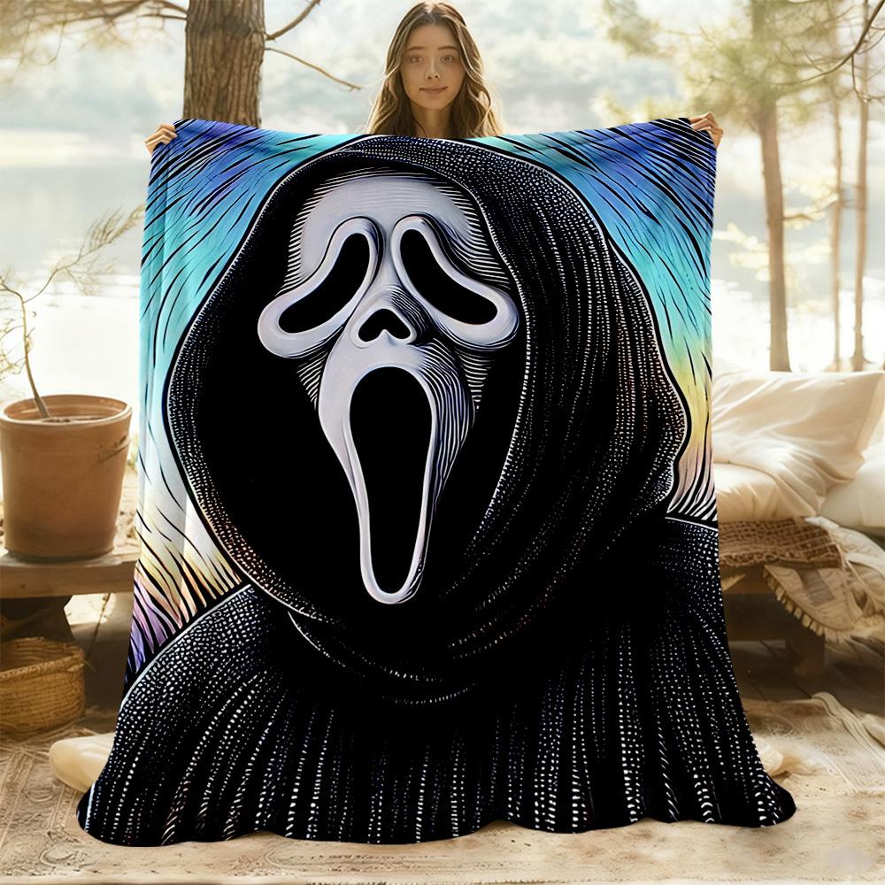 1 шт. Плед Scream для улицы, легкий, фланелевый, мягкий и теплый, для использования в любое время года, для дивана, улицы, кемпинга, гостиной, офиса, стула