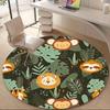 1pc Tropical Monkey Office Round Area Rug, Under Office Chairs Bedroom Living Room Home Decor, Room Deco