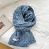 Flower Japanese Scarf Women'S Winter Warm Solid Color Wool Knitted Scarf Student Male Couple