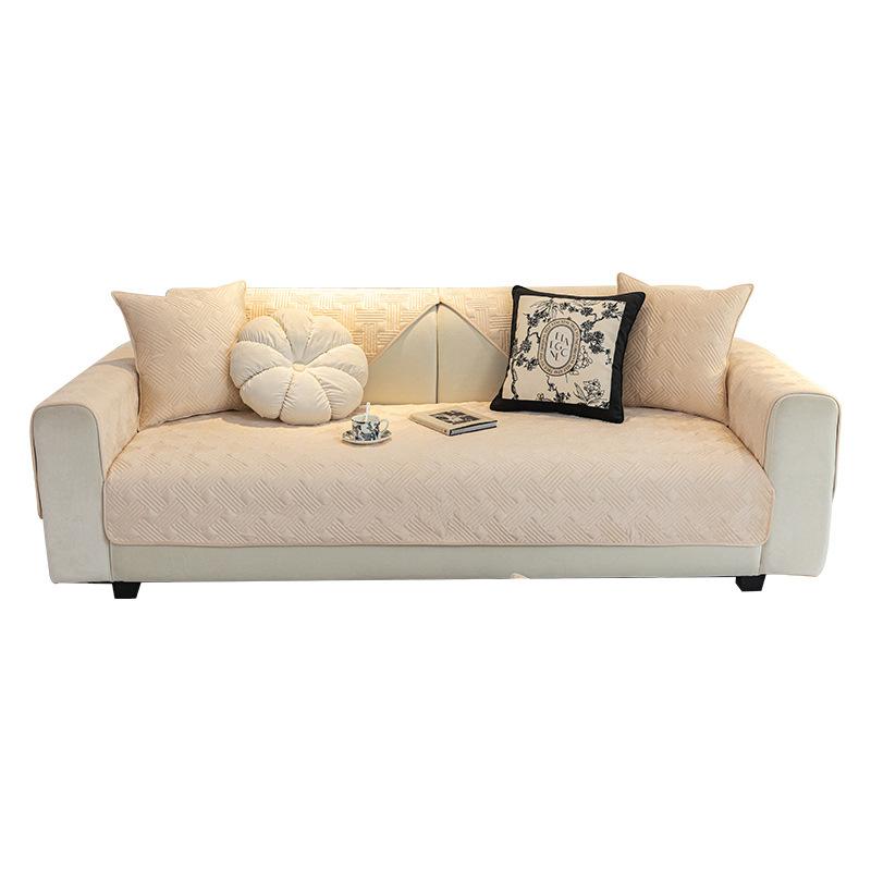 Подушка для дивана из ткани, высококачественные утолщенные нескользящие подушки для сидений, короткий плюшевый чехол для дивана в кремовом стиле