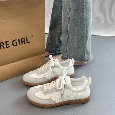 Женская обувь 2024 года, женская обувь из вулканизированной стали со шнуровкой спереди, модная обувь в тон, горячая распродажа, легкая, с круглым носком, удобная повседневная обувь