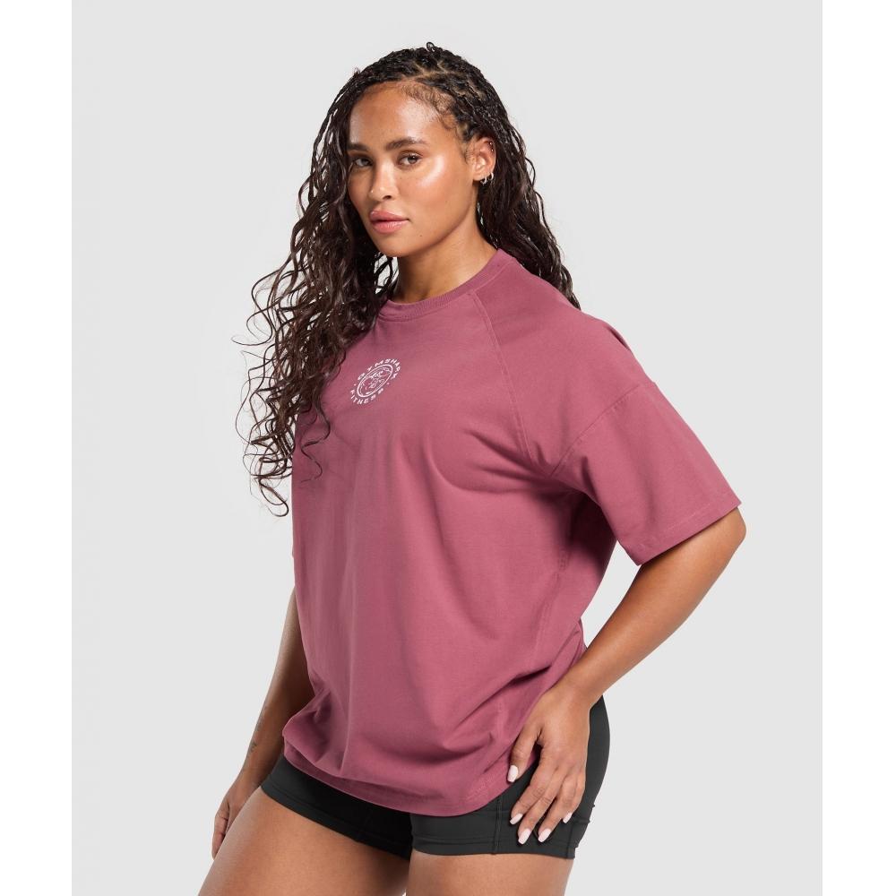 Gymshark Футболка Legacy Logo Oversize, цвет Washed Berry Pink B3c2k Kcps