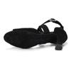 Black Leather Women Girls Latin Dance Shoes Cross Strap Salsa Tango Ballroom Dancing Shoes Heel 6.5cm Indoor