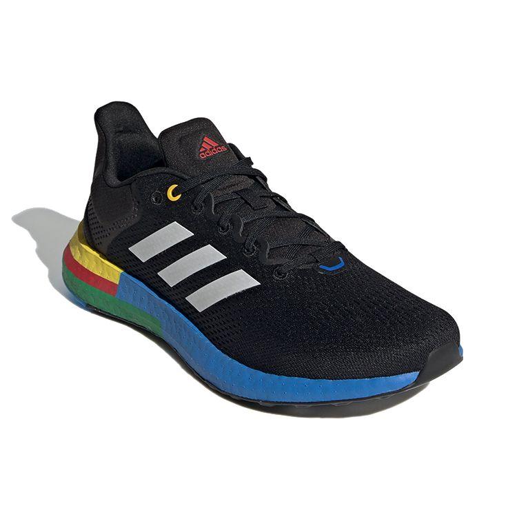 Adidas PureBoost 21 Черные мульти-унисекс кроссовки Core-Black Cloud-White Red GY5103