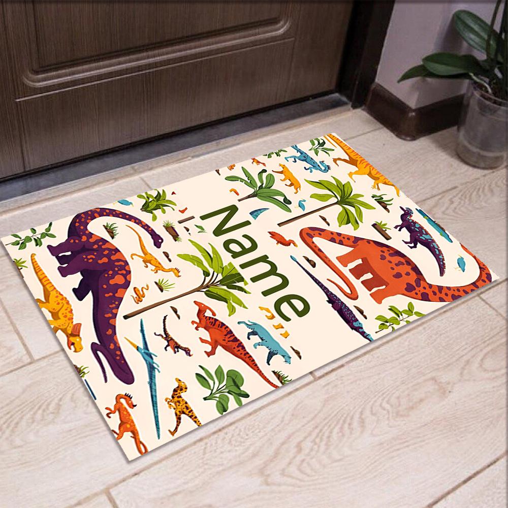 Custom Name Dinosaur Printed Carpet,Rug for Office Chair Living Room Bedroom Kitchen Room Decor Gifts.