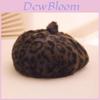 British Vintage Leopard Print Beret With Plush Material For Autumn And Winter Fashion