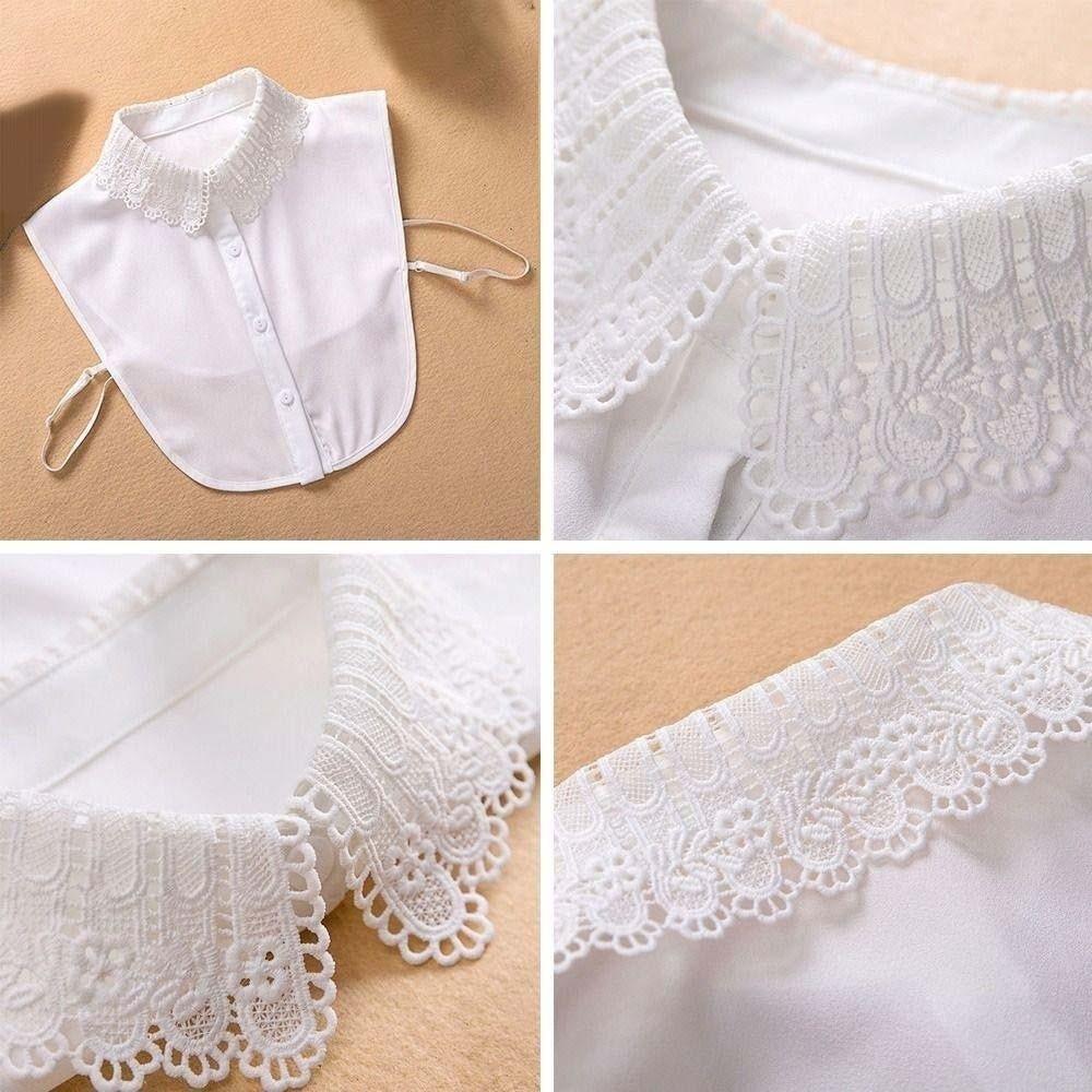 White Shawl Detachable Front Tie Elegant Blouse Shoulders Fake Collar Clothes Accessory