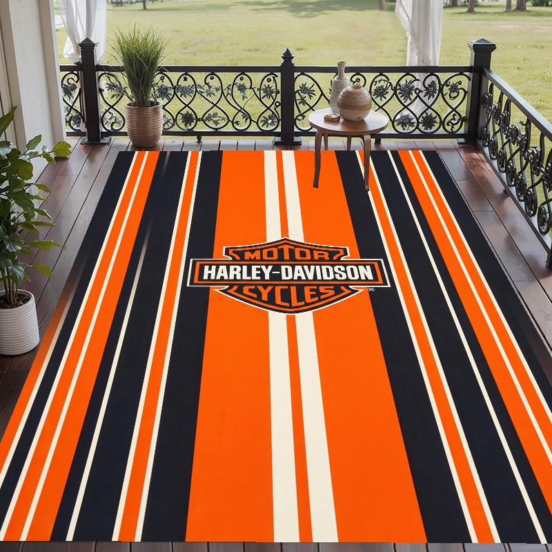 Ковер из хрустального велюра с дизайном Harley-Davidson, Мягкий нескользящий коврик для пола для декора гостиной, спальни