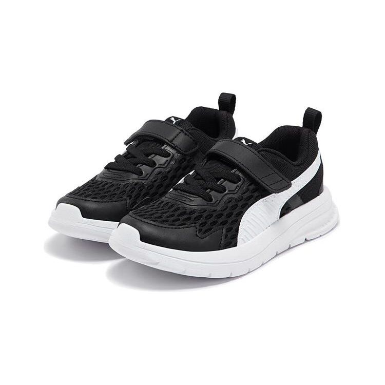 Puma Evolve Run Cushioning Low Top Kids Casual Shoes Kids Sneakers Black White 389689-01