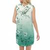 Women's Casual Fashion Round Neck Sleeveless Print Hooded Drawstring Dress