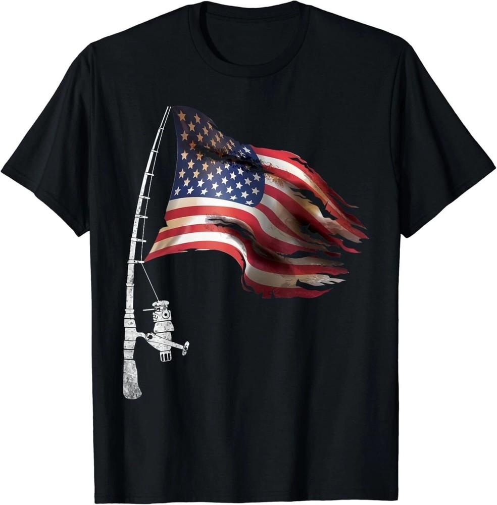 Fishing American Flag Fisherman Patriotic day 4th of July Gift Unisex TShirt Unisex T-Shirt