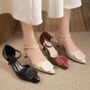 Women High Heels Pumps Autumn New Solid Color Ankle Straps Buckle Party Shoes Ladies Pointed Toe Thin Heeled Dress Single Shoes