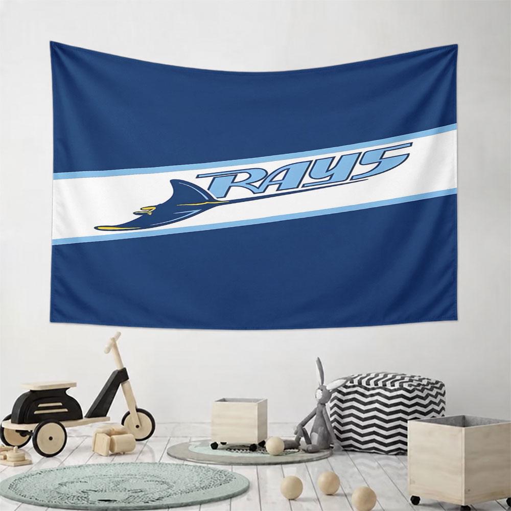 "Blue Rays Logo with Manta Ray Design" Pattern Wall Hanging Tapestry Decorative Tapestry Home Decor for Bedroom and Living Room