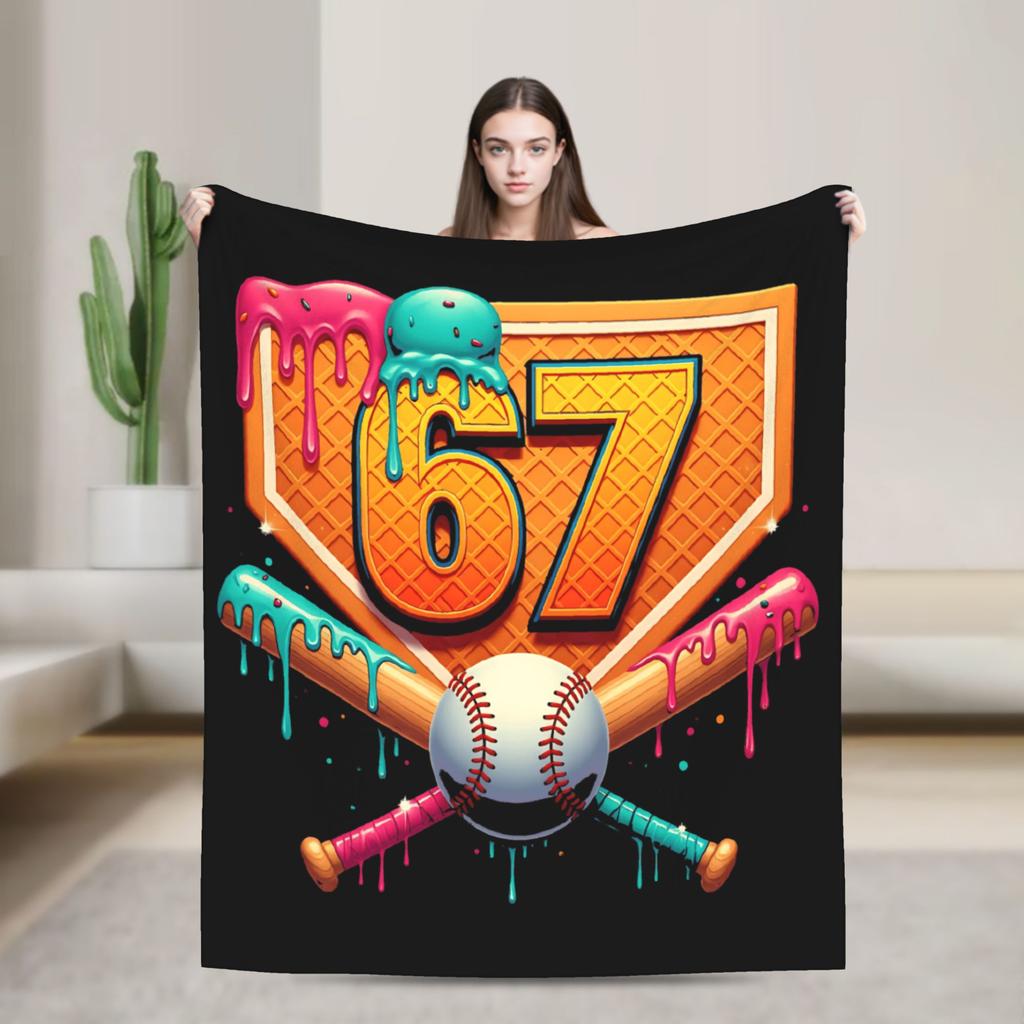 67 Шесть Семь Мем Мама 67 Мем Плюшевое Одеяло Детское Взрослое Фланелевое Плед для Дивана Кровати Супер Теплое Покрывало Идея для Подарка