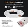 7620mm Mini Split Line Set, 9.5 & 15.9mm O.D Copper Pipes Tubing and Triple-Layer Insulation, for Mini Split Air Conditioning Refrigerant or Heating