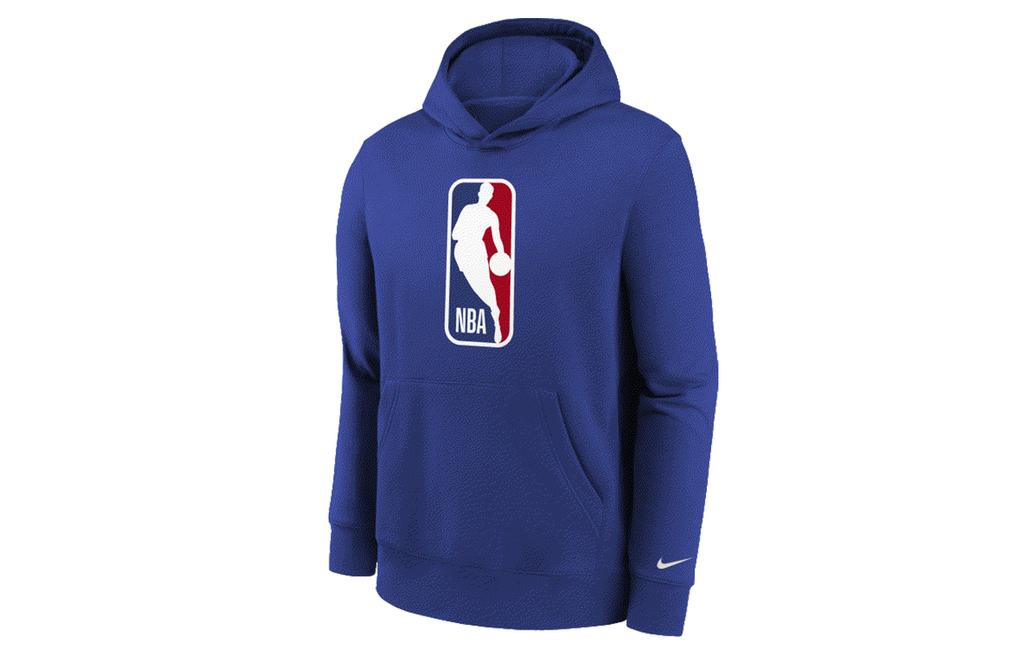 Nike x NBA Sweatshirt Large Logo Casual Comfortable Fleece Lined Long Sleeved Royal Blue Teenagers 3Z2B7FFPV-31T