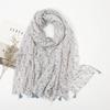 Fresh and Elegant Red Petal Mixed Printed Tassel Scarf for Women  Cotton and Linen Scarf for Travel Decorative Shawl