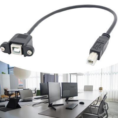 Кабель USB2.0 Тип B (папа) - Тип B (мама) Кабель-удлинитель для принтера для высокоскоростной передачи данных с конструкцией для монтажа на панель