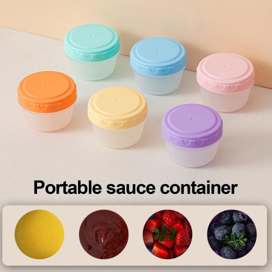 6 шт. Соусница 60 мл Герметичный контейнер для заправки для салата Многоразовый дозатор для приправ для пикников, путешествий, кухонные принадлежности