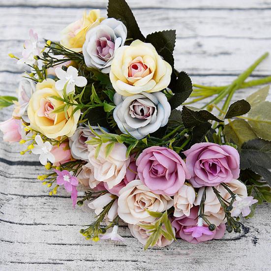 1 букет из 5 веток в европейском стиле, искусственная королевская роза, домашний декор комнаты