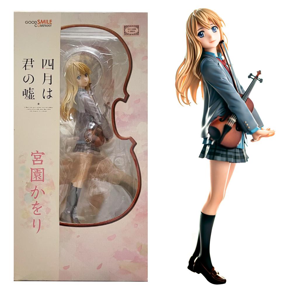 20CM Anime Shigatsu wa Kimi no Uso Miyazono Kaori Figure 1/8 Model School Dniform Dress Up Toy Gift Collection Action Figure PVC