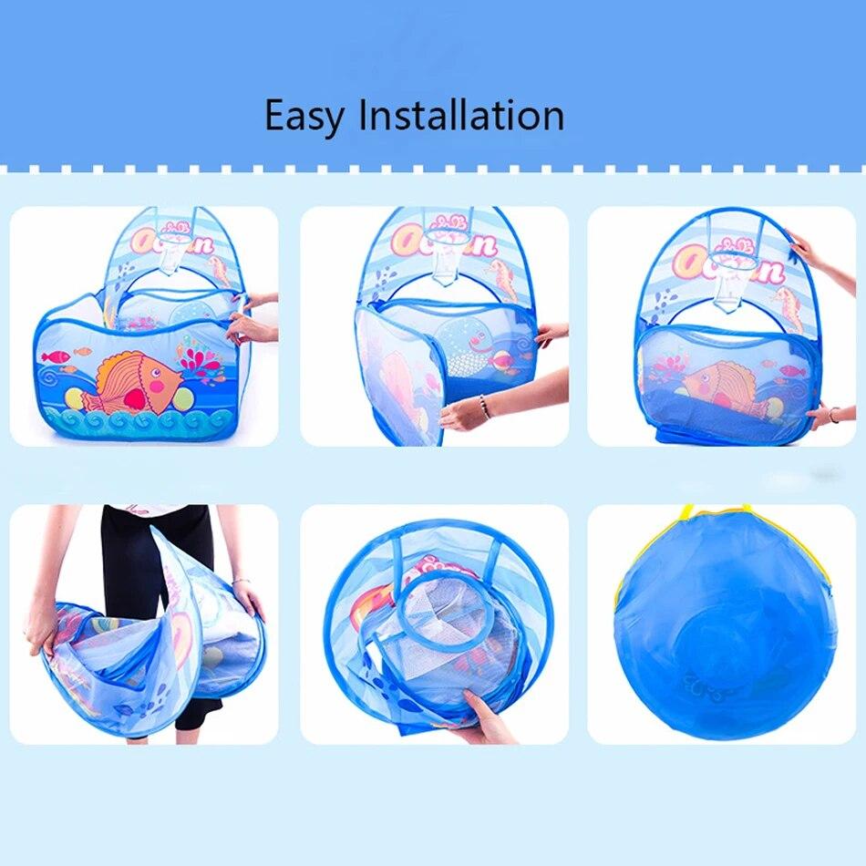 3 In 1 Baby Tent Playpen with Tunnel Children Ball Pool Large Portable Kids Tent Ball Pit Crawling Tunnel Kid Playground House