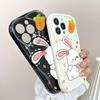 Cute Cartoon Pattern Cream Texture Casing Wavy Edge Soft Silicone Cover Phone Case for Huawei Honor Infinix Tecno iPhone