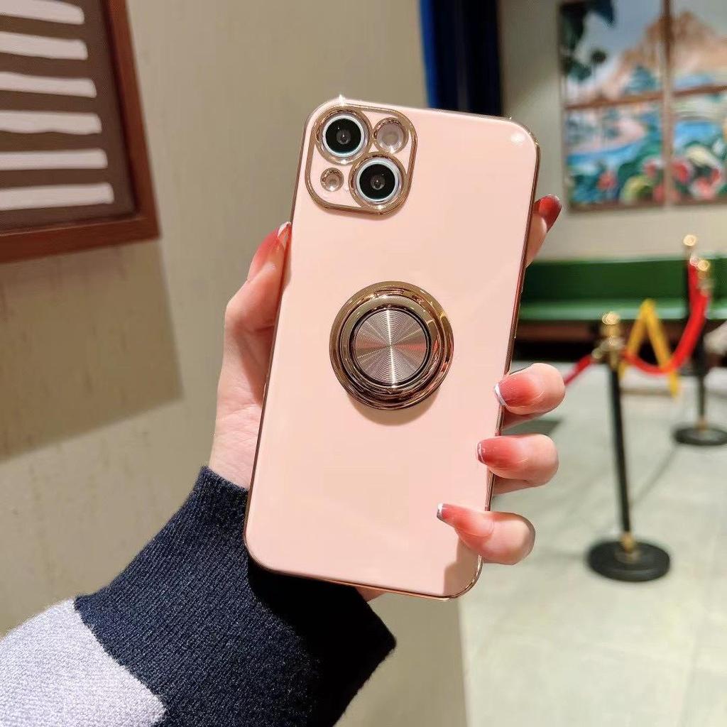 Чехол с магнитным кольцом и гальваническим покрытием для iPhone 11/12/13 Pro/14/15/XR/XS Max