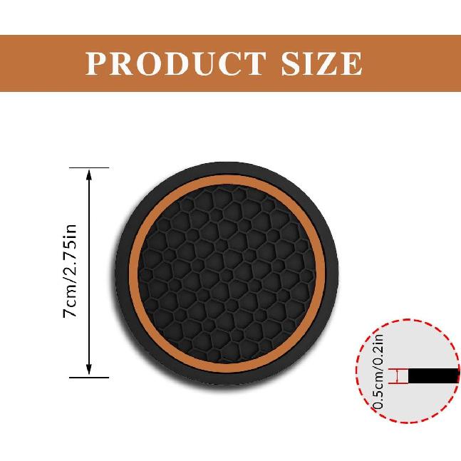 4PCS Car Cup Holder Coasters, Dustproof Automotive Interior Accessories Mat,2.75 Inch Non-Slip Ert Water Bottle Holder Pads, Universal For Vehicles,