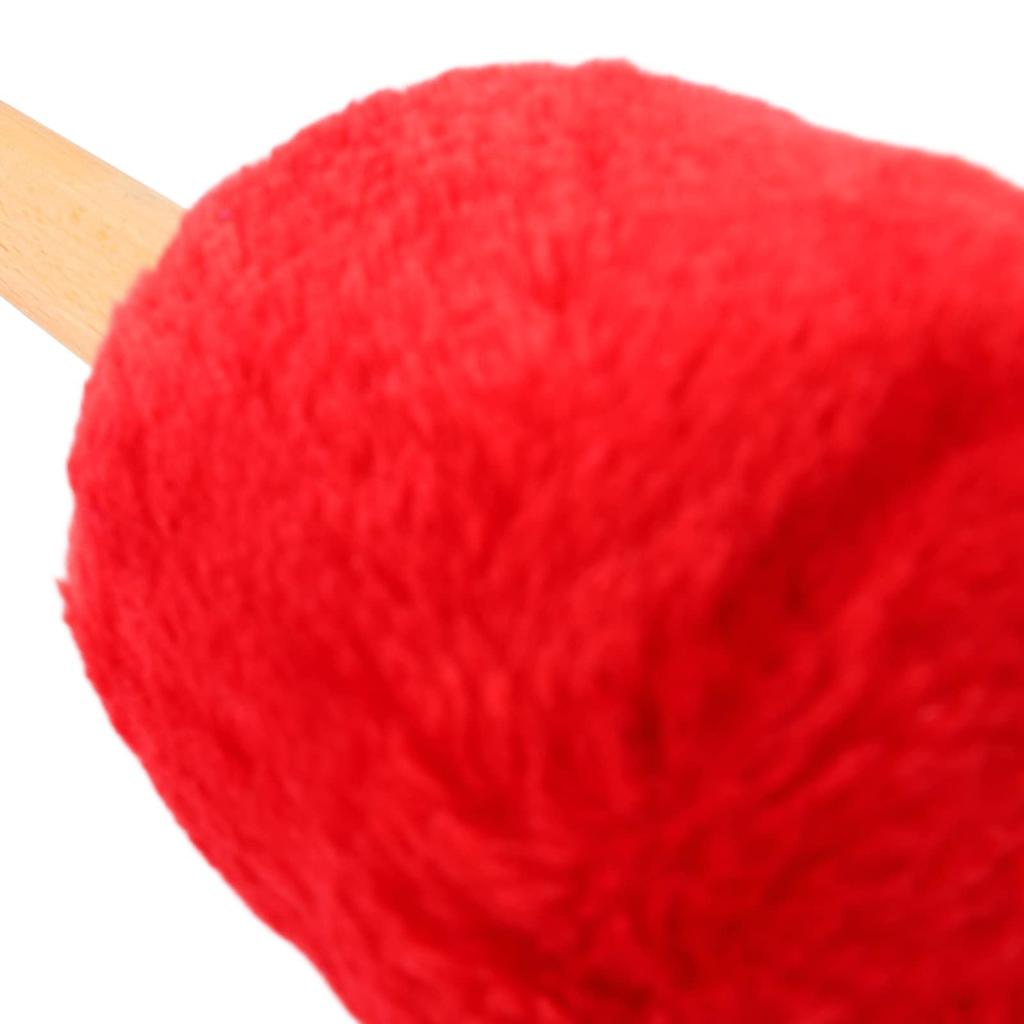 Drumstick Mallets for Bass Drums, Wooden Handles, Non-Slip, Suitable for Bass Drums, Symphony Drums, and Gongs (Red)