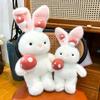 Mushroom Rabbit Doll Cute Little White Rabbit Plush Toy Bunny Doll Throw Pillow Soothing Doll Birthday Gift