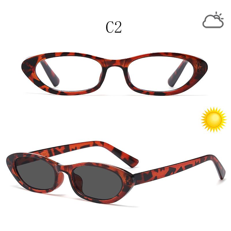 Retro Anti Blue Ray Photochromic Glasses Women Oval Sunglasses Small Frames Eyeglasses Classic Clothing Accessories